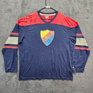 CCM DIF Hockey NHL Jersey Shirt Mens Size 2XL Blue‎ Red Long Sleeves